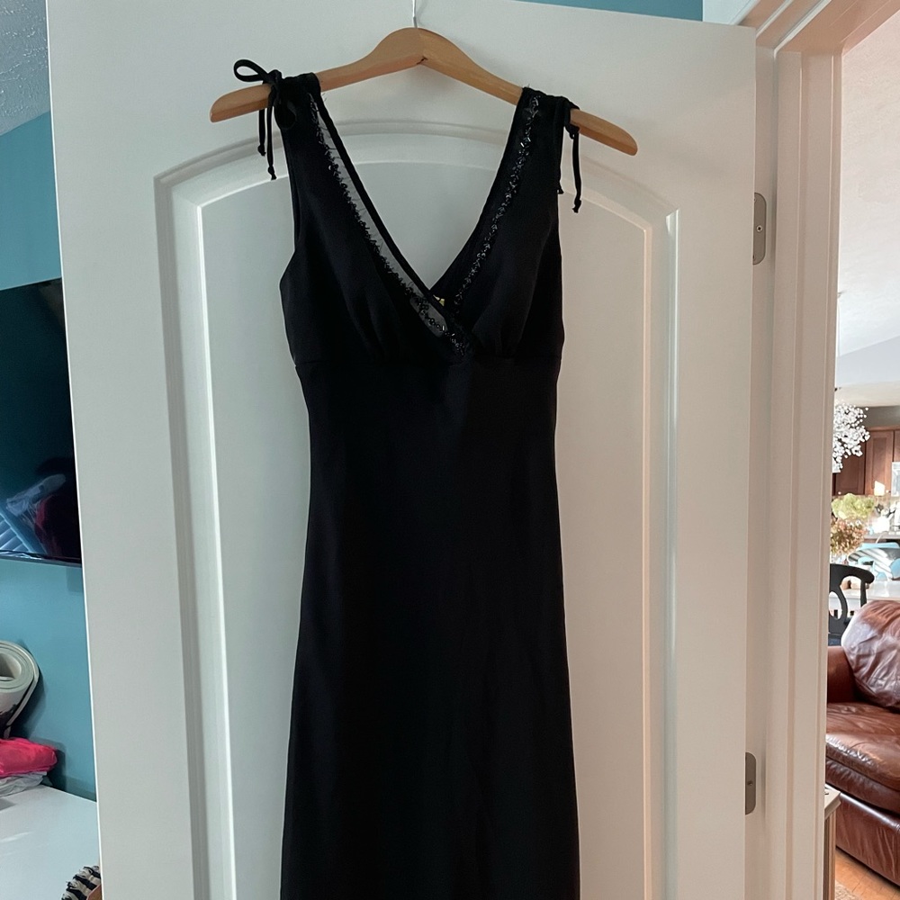 Byer black dress with bead d trim size 7